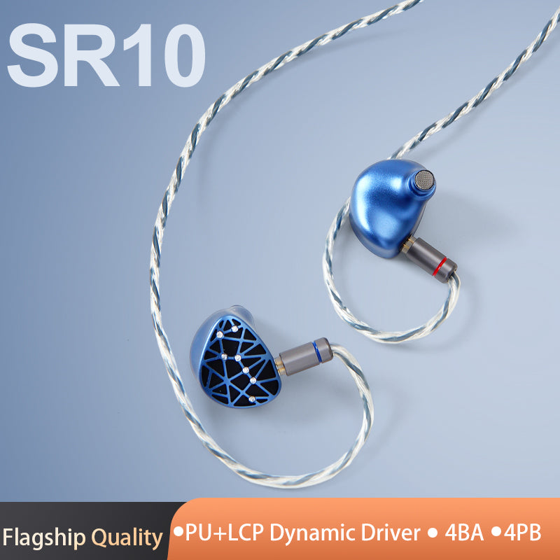 SR10 All Aluminum Alloy Shell 2DD4BA4PB Hybrid Hlagship Earphones