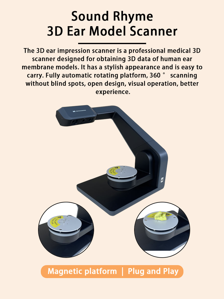 High Precision Calibration Free Lightweight and Portable Earphones Private Model Hearing Aids Desktop 3D Ear Model Scanner